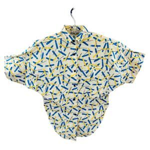 Vintage Sitting Pretty Blue Confetti Shirt – Pair with High-Waist Jeans